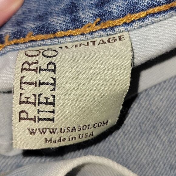 PETROS Vintage USA Levi's 501 Custom Redone Acid Dye Cutoff Denim Jean Shorts - Picture 2 of 5